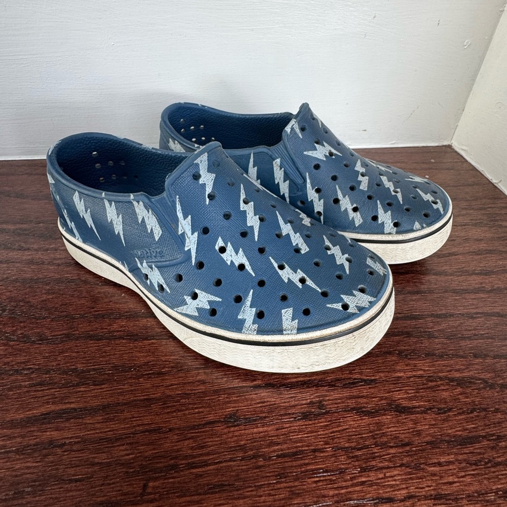 Native Shoes Kids Navy Blue Lightning Bolt Slip-On Sneakers